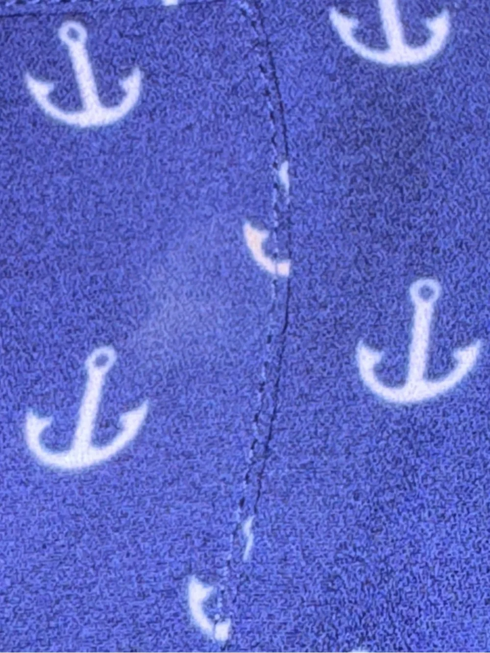 Express Portofino Navy Anchor Print Button Front Blouse Sheer Nautical Small - Picture 5 of 10